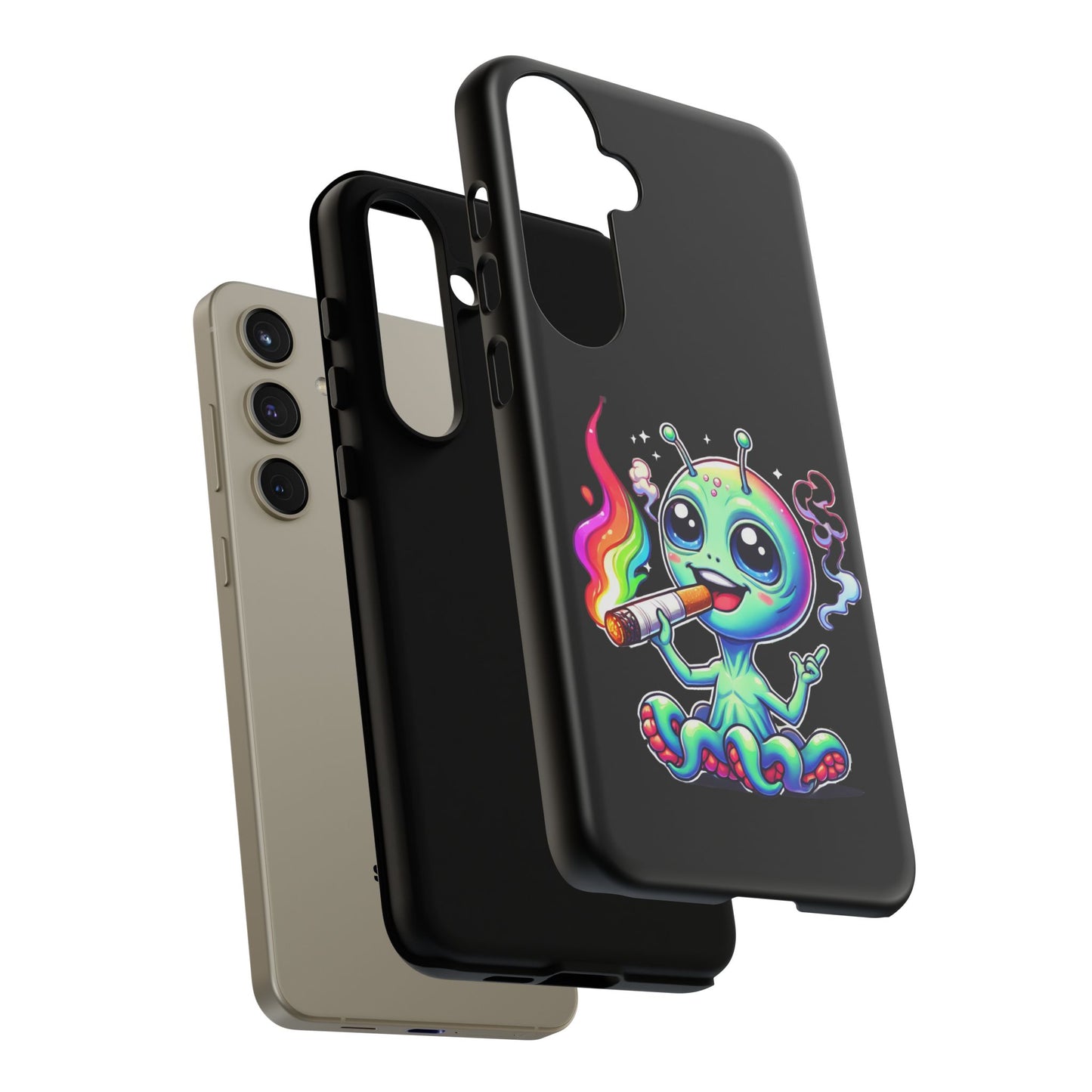 Alien Smoking Rainbow Joint Phone Case — Cute Psychedelic Cannabis iPhone Cover
