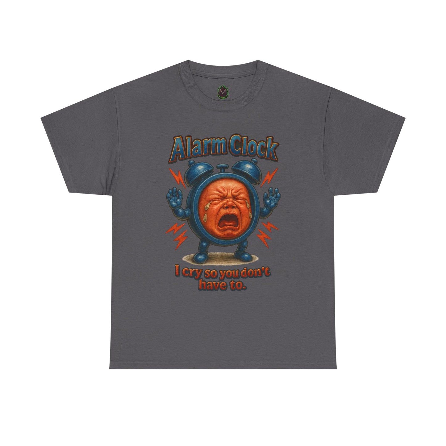 Alarm Clock Crying Baby Tee | Retro Cartoon Alarm Graphic
