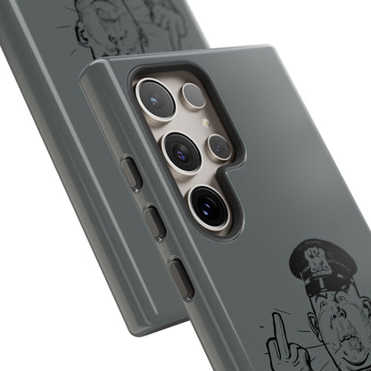 Vintage Cop Middle Finger Phone Case — Edgy Retro iPhone Protective Cover
