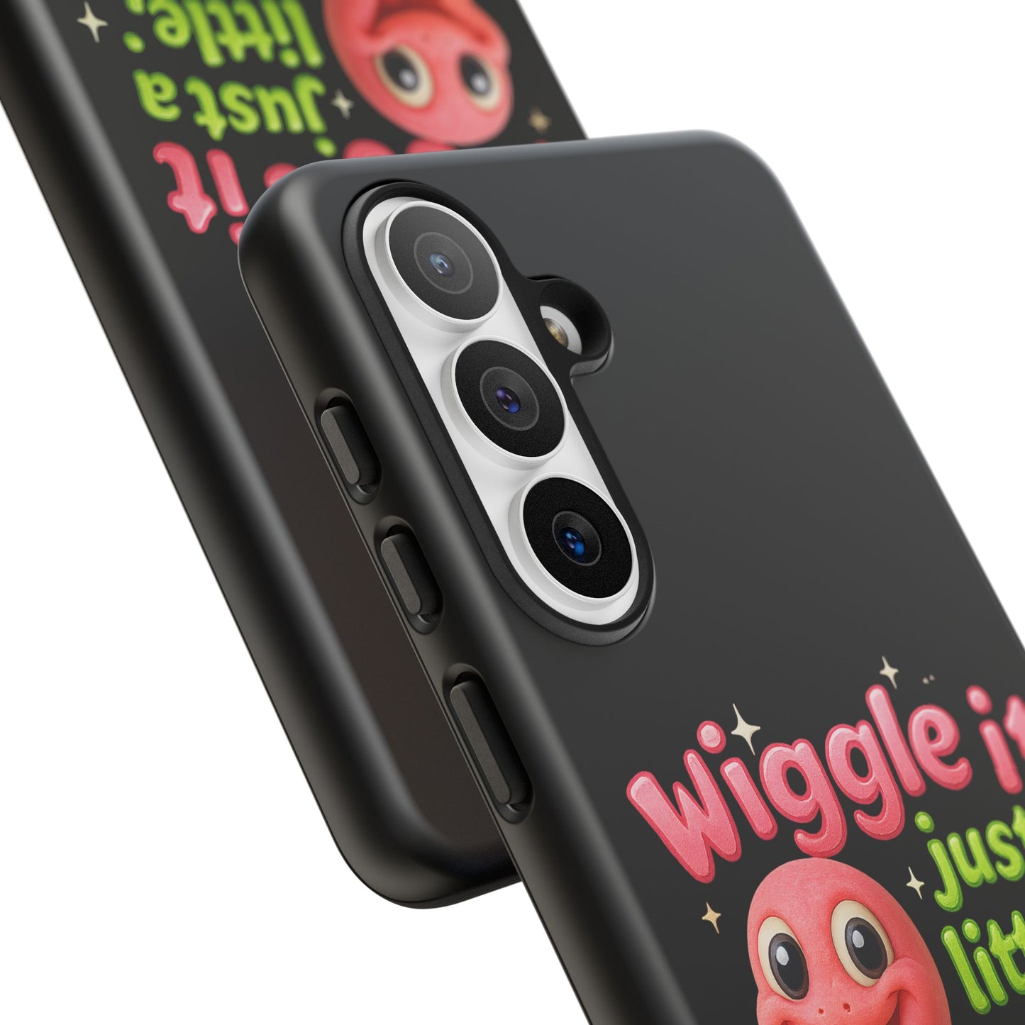Wiggle It Worm Phone Case — Cute Pink & Green Cartoon iPhone Cover