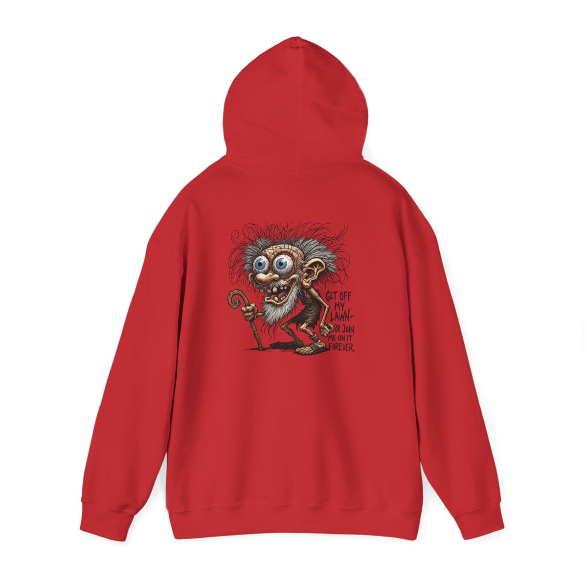 Crazy Grumpy Man Hoodie — "Get Off My Lawn" Graphic Sweatshirt
