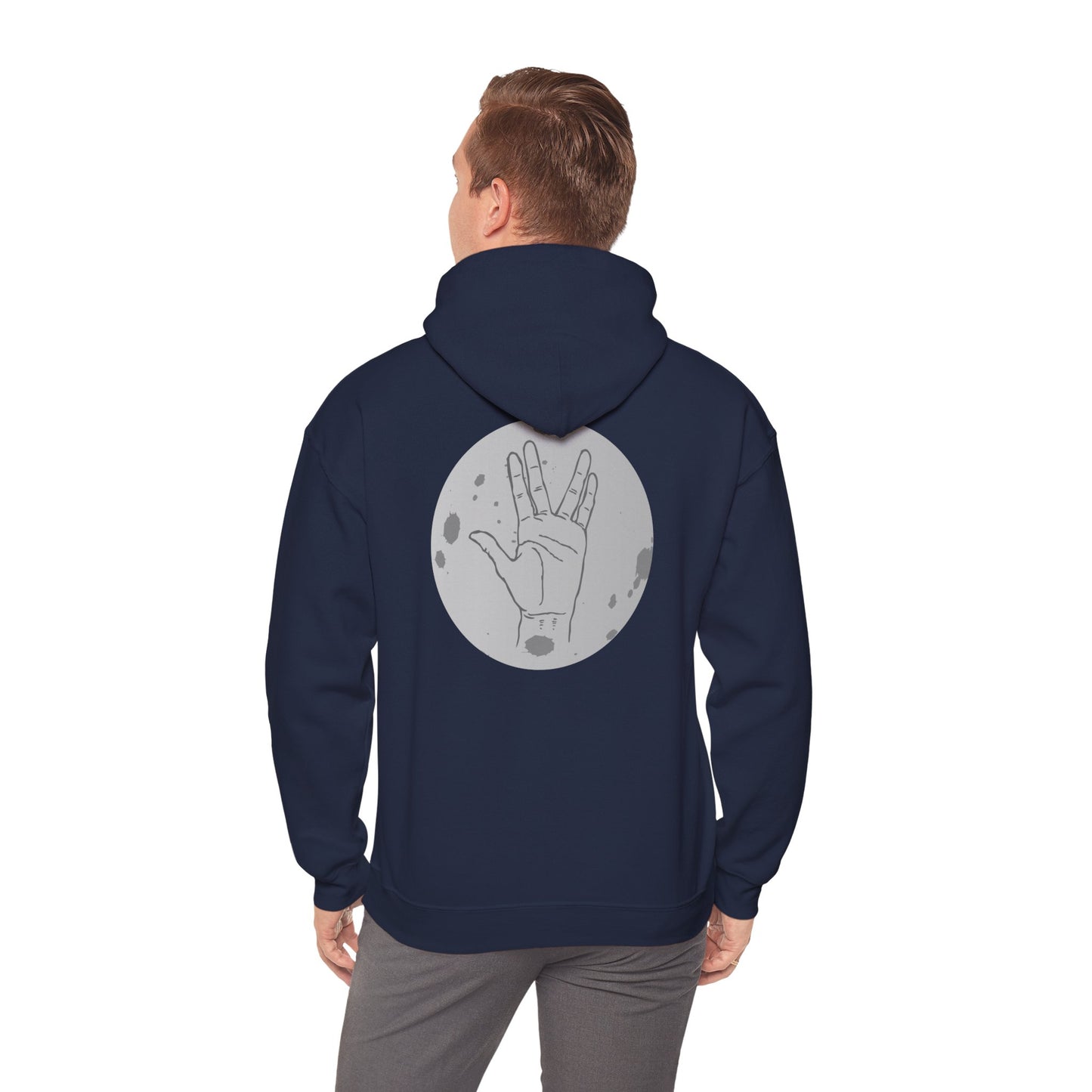 Vulcan Salute Hoodie — Retro Space Hand Graphic Pullover