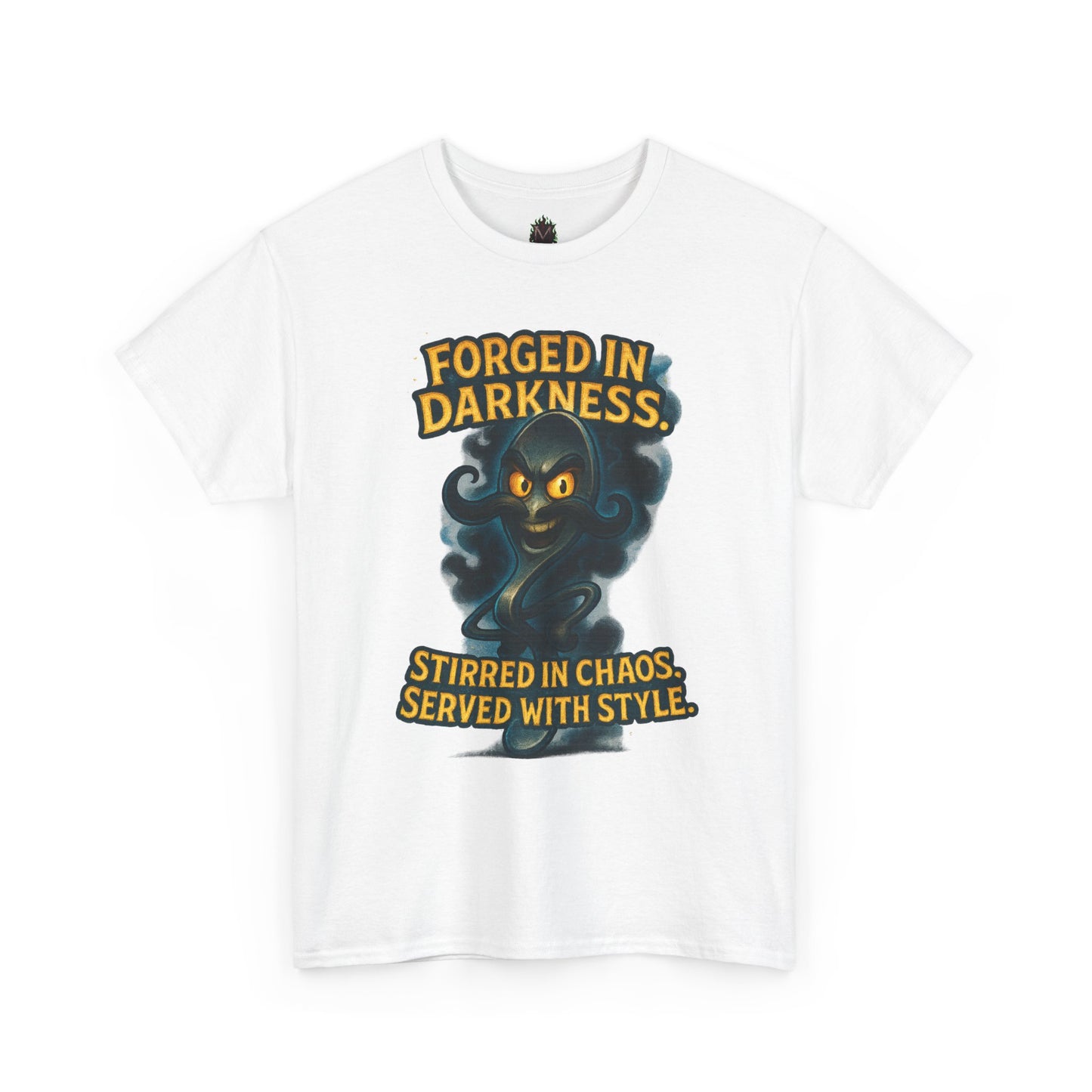 Forged in Darkness cat spirit T-Shirt | Stirred in Chaos illustrated tee
