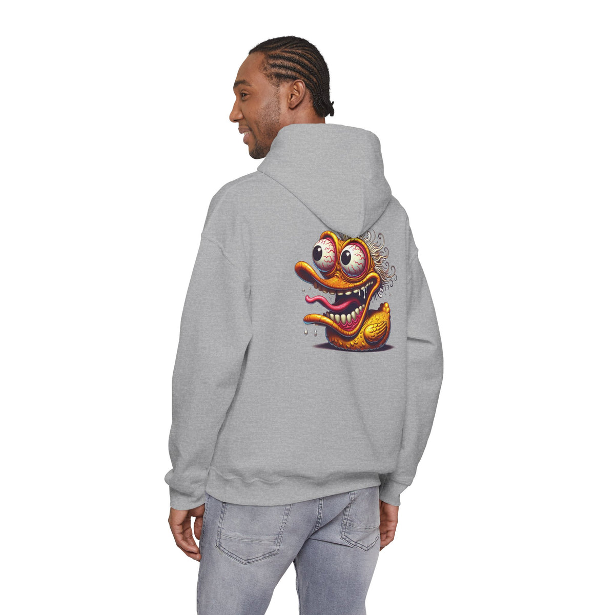 Duck Character Hoodie – Quirky Crazy Duck Illustration Pullover