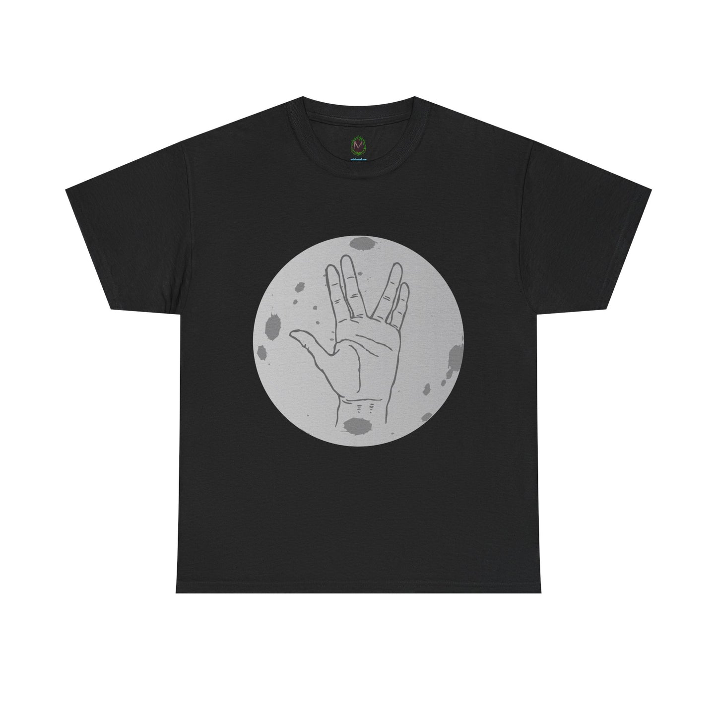 Vulcan Salute Moon Tee | Science Fiction Hand Graphic Tee