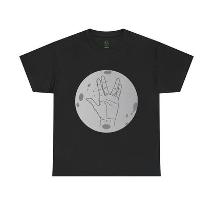 Vulcan Salute Moon Tee | Science Fiction Hand Graphic Tee