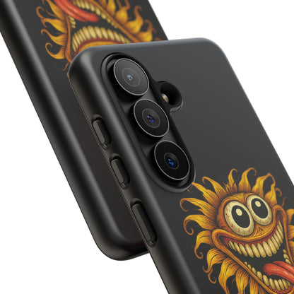 Phone Case - Smiling Sunflower Design with "Photosynthesizing the Universe One Breakdown at a Time"