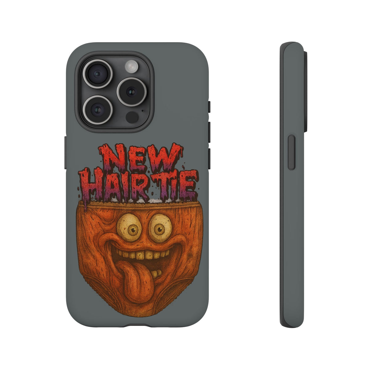 Phone Case — 'New Hairte' Funny Grinning Tongue-Out Monster Design