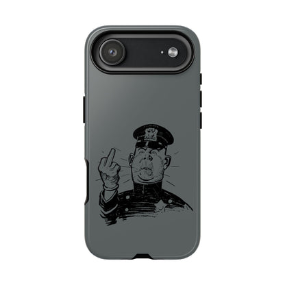 Vintage Cop Middle Finger Phone Case — Edgy Retro iPhone Protective Cover