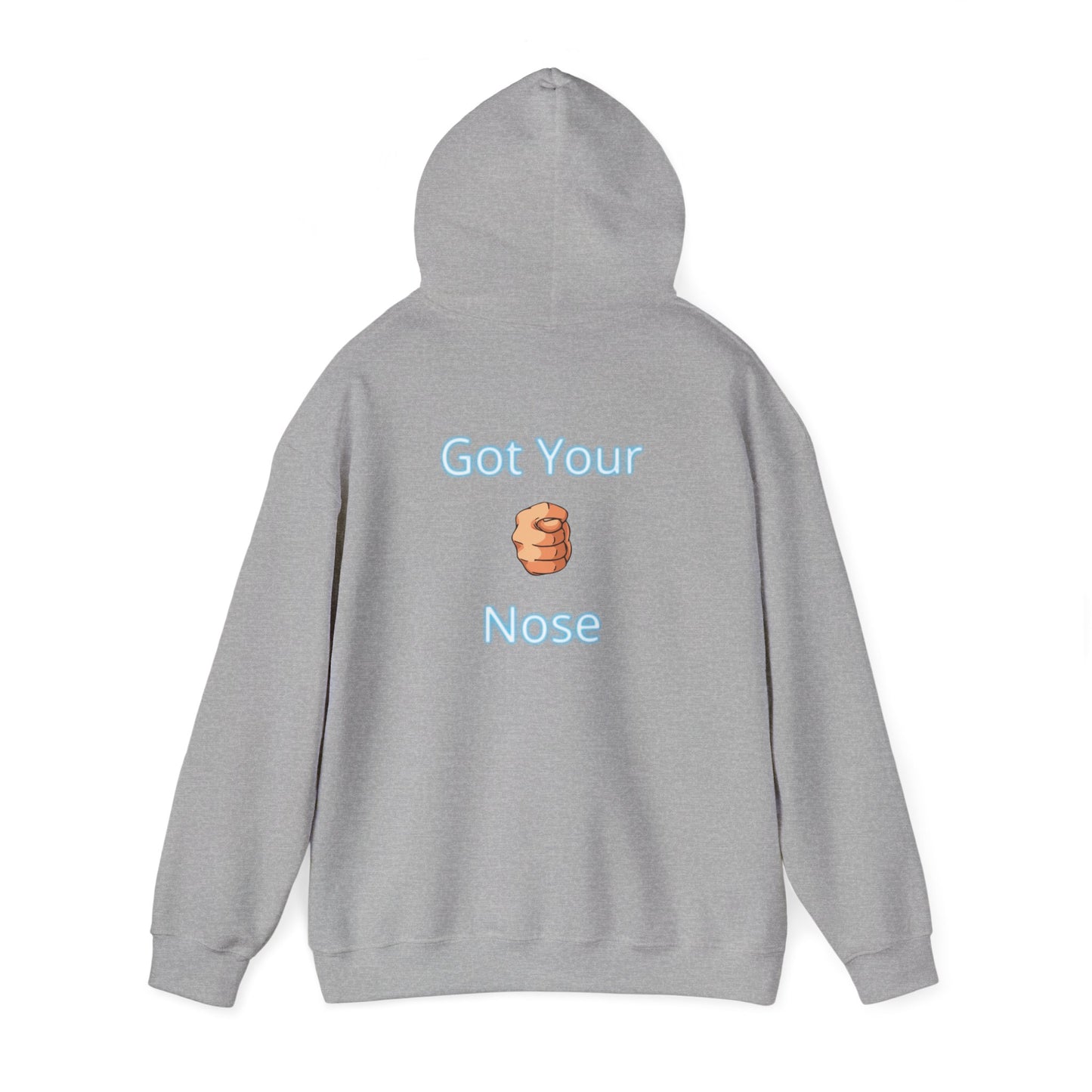Got Your Nose Hoodie — Playful Baby-Grab Back Print Pullover