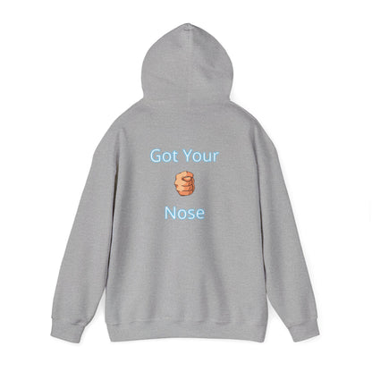 Got Your Nose Hoodie — Playful Baby-Grab Back Print Pullover