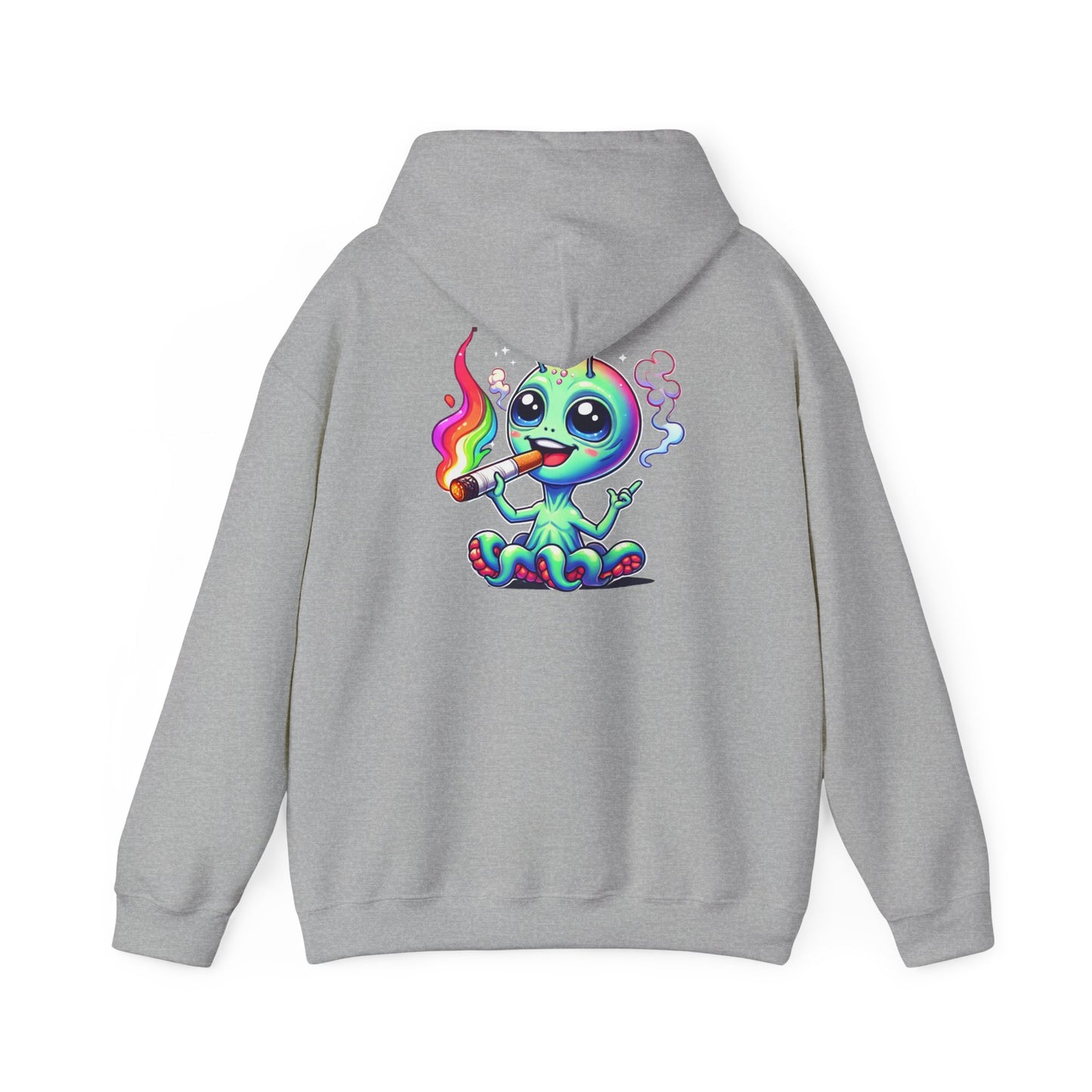 Alien Octopus Hoodie — Cute Rainbow-Smoking Space Creature Sweatshirt