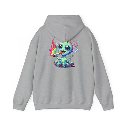 Alien Octopus Hoodie — Cute Rainbow-Smoking Space Creature Sweatshirt