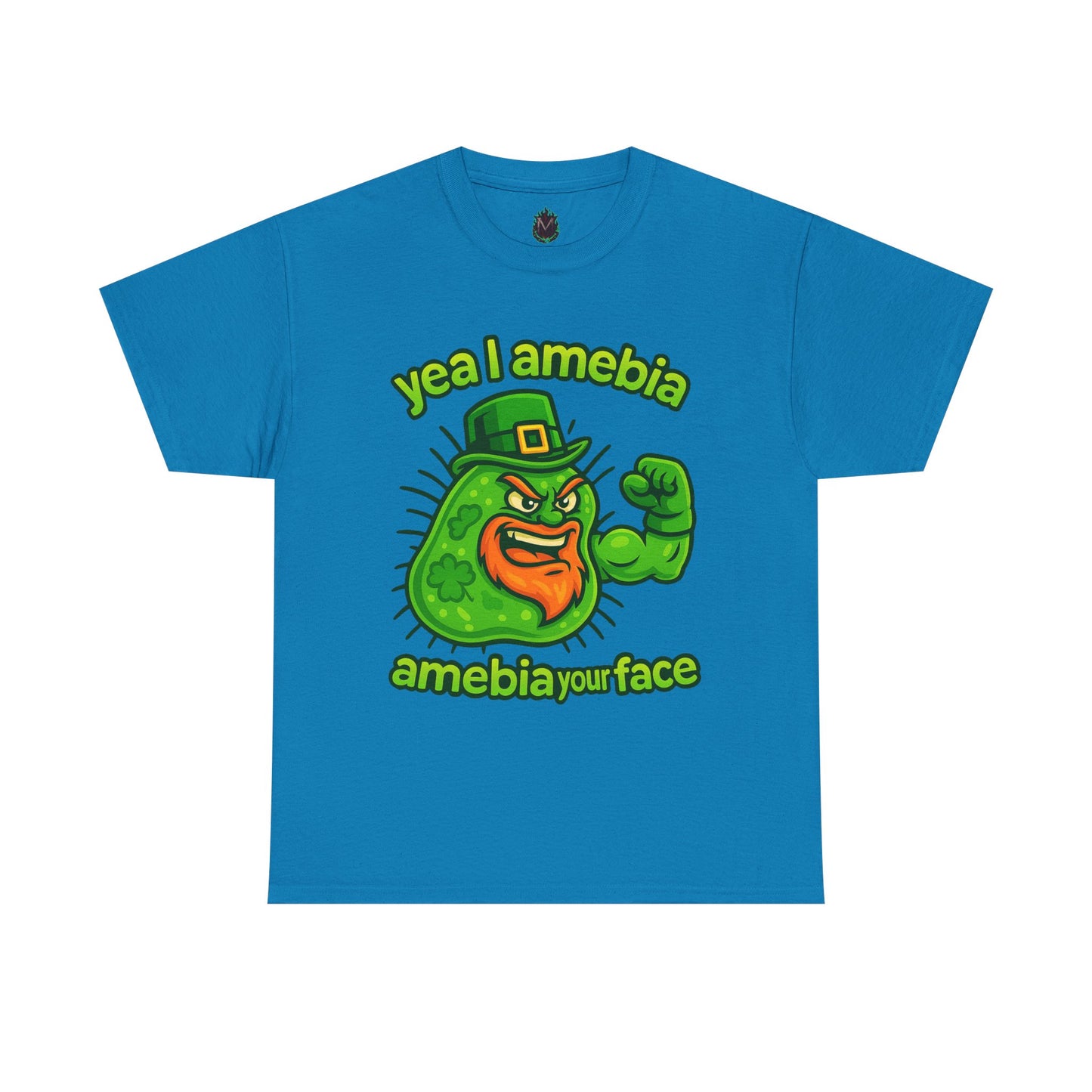 Amebia Your Face St. Patrick's Day T-Shirt — Funny Leprechaun Germ Graphic Tee