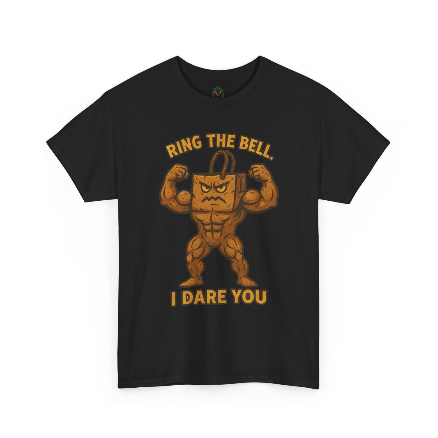 Kettlebell Mascot Tee — "Ring the Bell, I Dare You" Gym T-Shirt