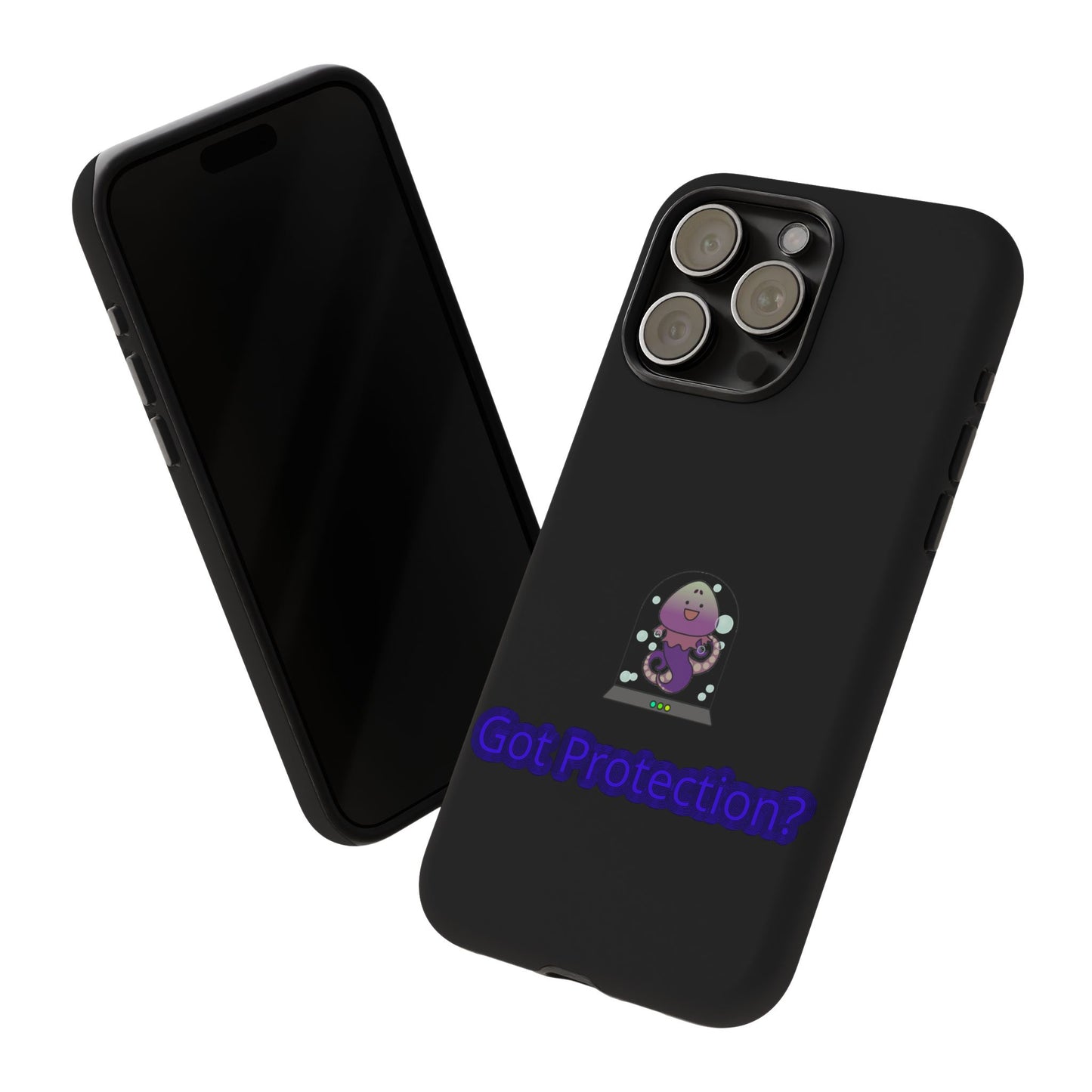Phone Case — 'Got Protection?' Cute Purple Alien Anti-Shock Protective Cover