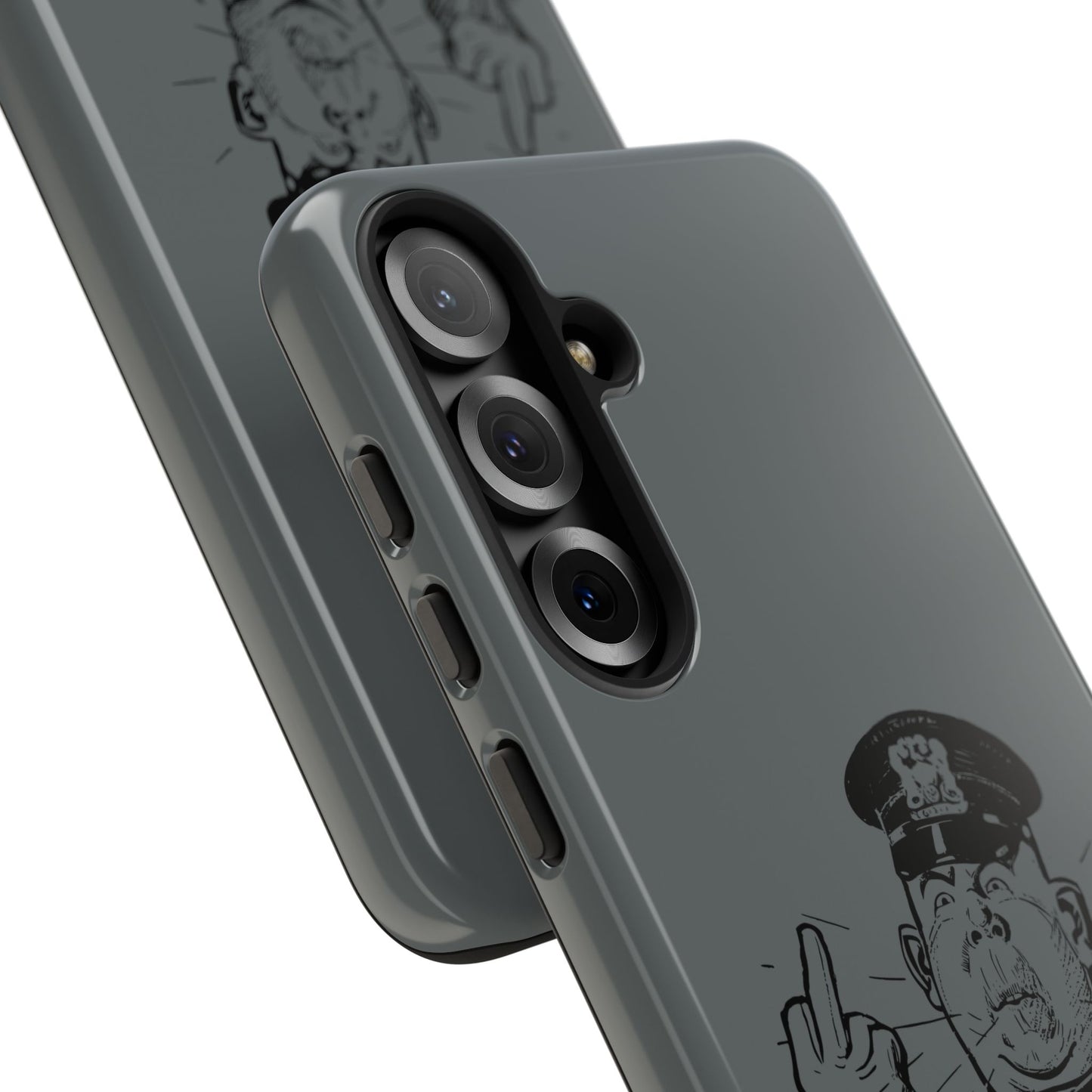 Vintage Cop Middle Finger Phone Case — Edgy Retro iPhone Protective Cover