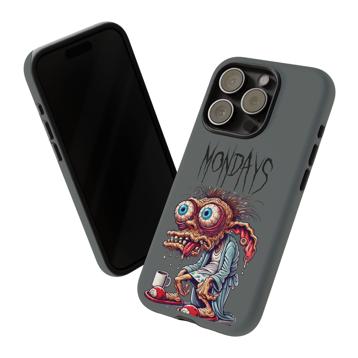 Mondays Zombie Character Phone Case – Funny Groggy Coffee Phone Cover