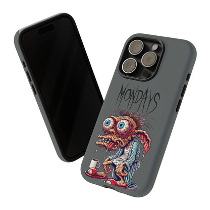 Mondays Zombie Character Phone Case – Funny Groggy Coffee Phone Cover