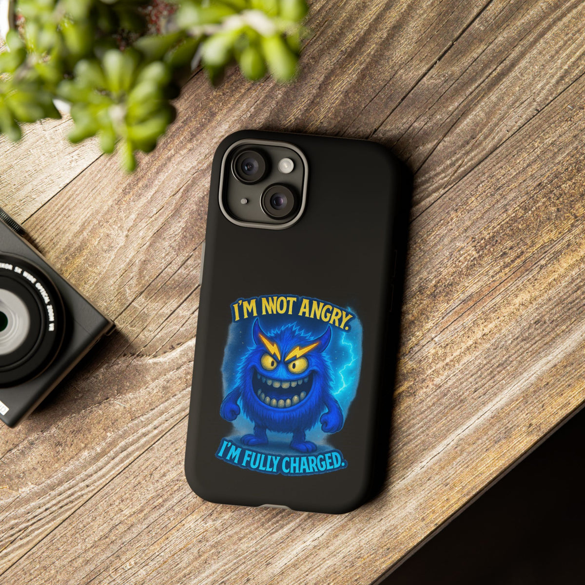 Phone Case - "I'm Not Angry, I'm Fully Charged" Electric Monster Protective Cover