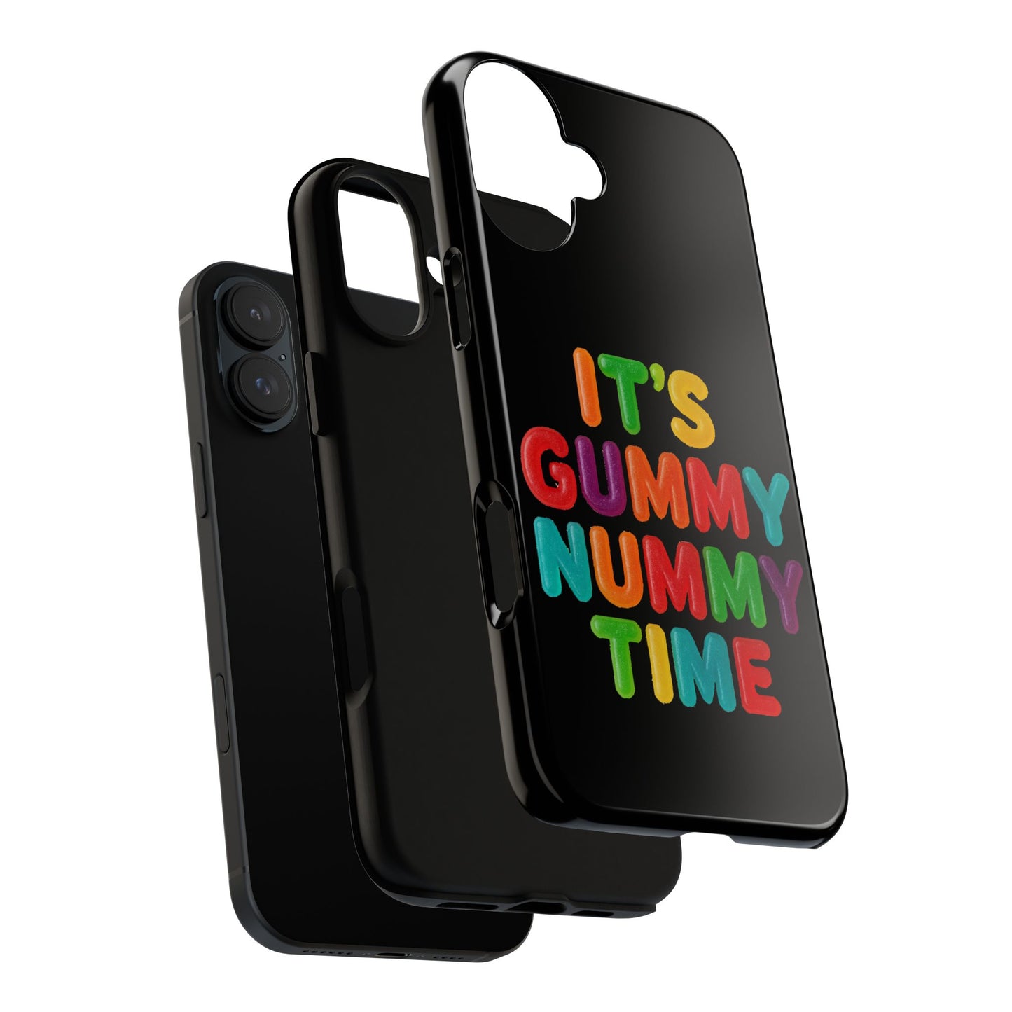 Phone Case — "It's Gummy Nummy Time" Colorful Candy Lettering Protective Case