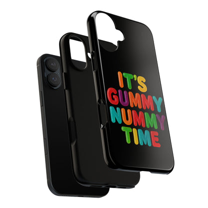 Phone Case — "It's Gummy Nummy Time" Colorful Candy Lettering Protective Case