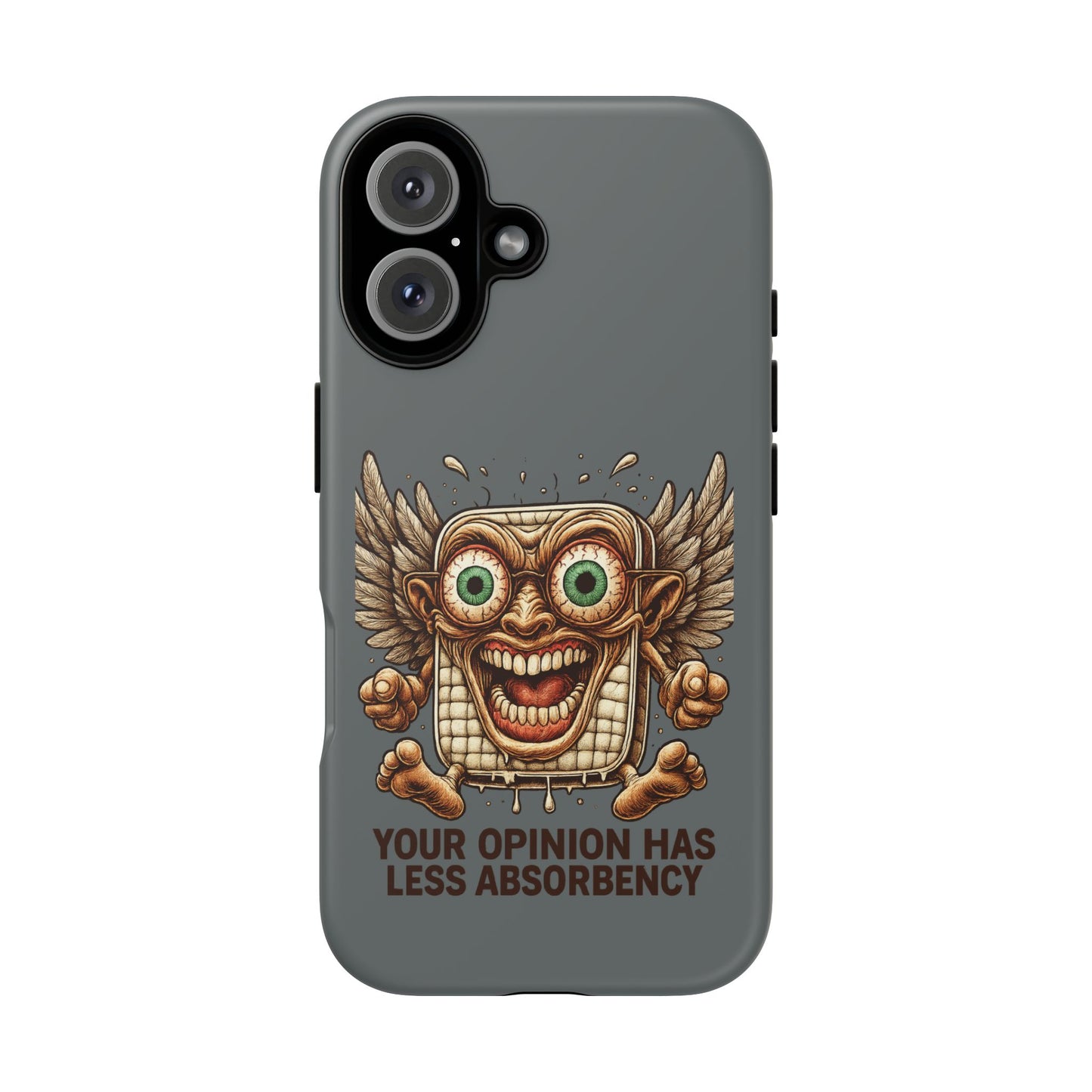 Phone Case — Funny Vintage Winged Toaster Design (“Your Opinion Has Less Absorbency”)