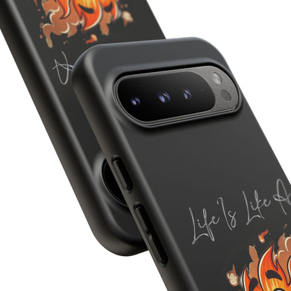 Cute Flaming Dumpster Phone Case — "Life Is Lit" Funny Burnout Phone Cover