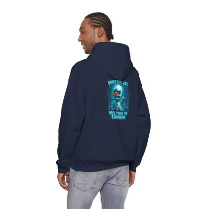 Melting in Sorrow Hoodie — Blue Melting Skull Graphic Pullover