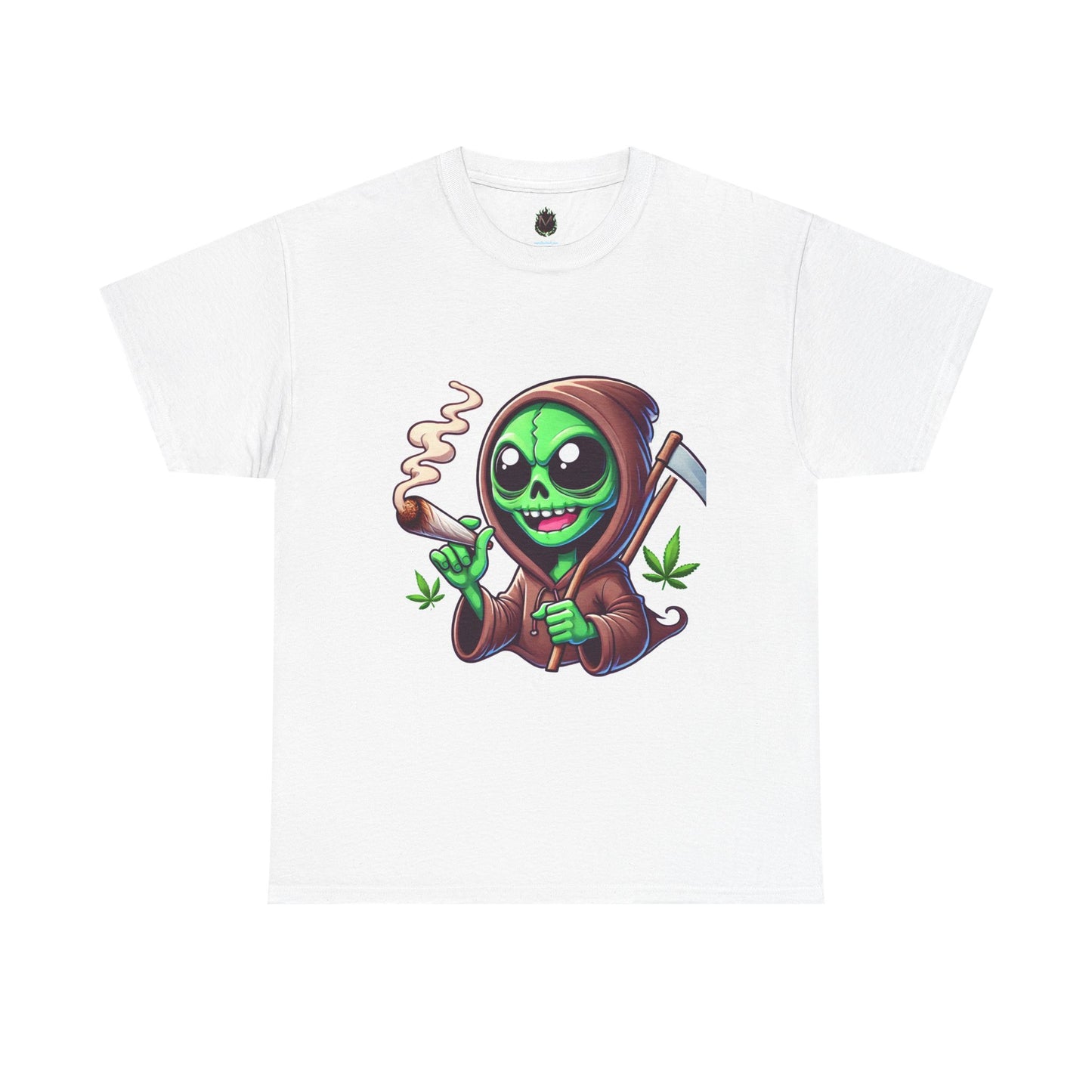 Reaper Smoking Joint T‑Shirt — Cute Grim Reaper Stoner Tee