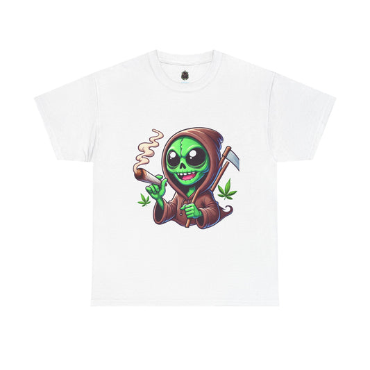 Reaper Smoking Joint T‑Shirt — Cute Grim Reaper Stoner Tee