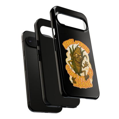 Corny Horror Phone Case - “Kernel of Truth, Completely Insane” Retro Corn Monster