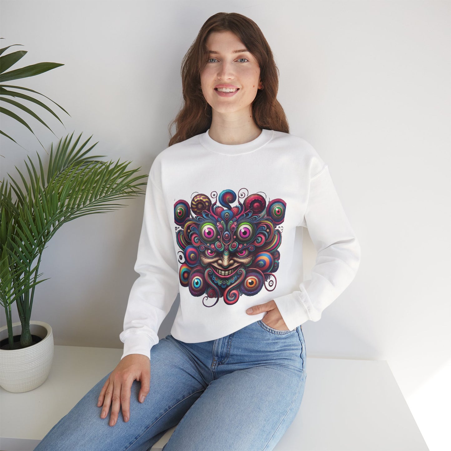 Psychedelic Eye Swarm Crewneck Sweatshirt
