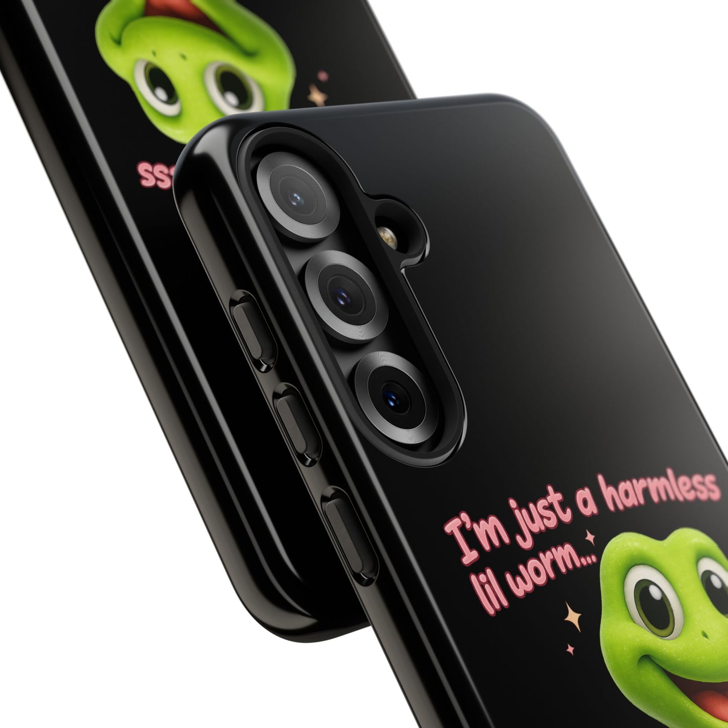 Phone Case — “I’m Just a Harmless Lil Worm… With Chaotic Intentions” Cute Cartoon Worm Design