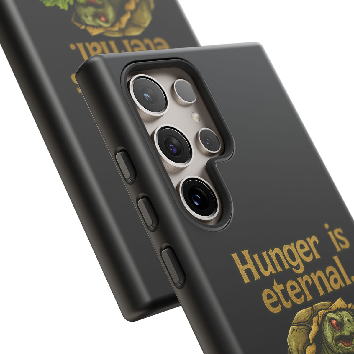 Phone Case — 'Hunger Is Eternal, Your Fingers Are Optional' Turtle Snack Graphic