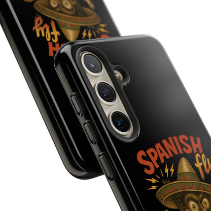 Spanish Fly Tough Phone Case — Retro Skull Sombrero Design