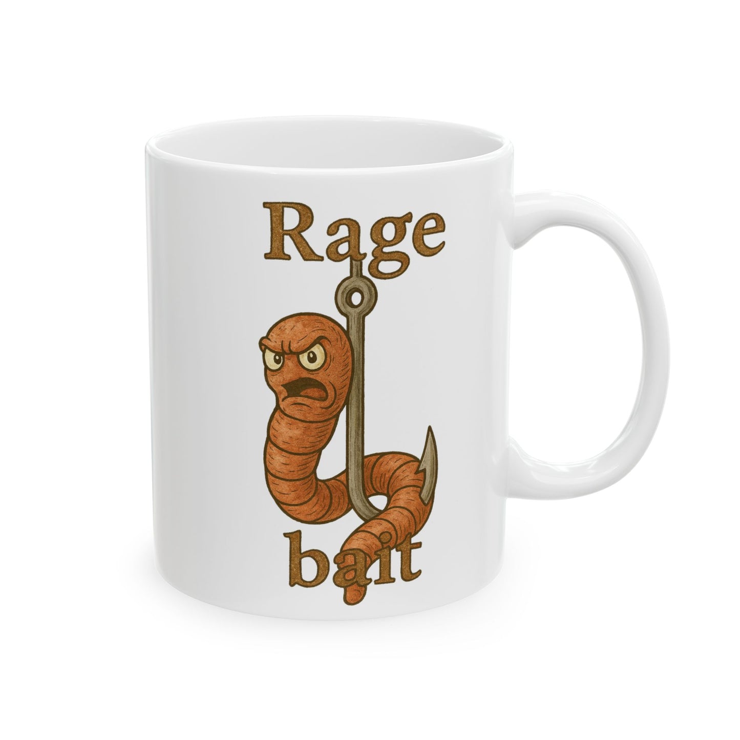 Cute Fox Ceramic Mug – 'Rage Bait' Inspirational Coffee Cup (11oz, 15oz)