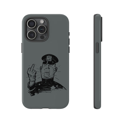 Vintage Cop Middle Finger Phone Case — Edgy Retro iPhone Protective Cover