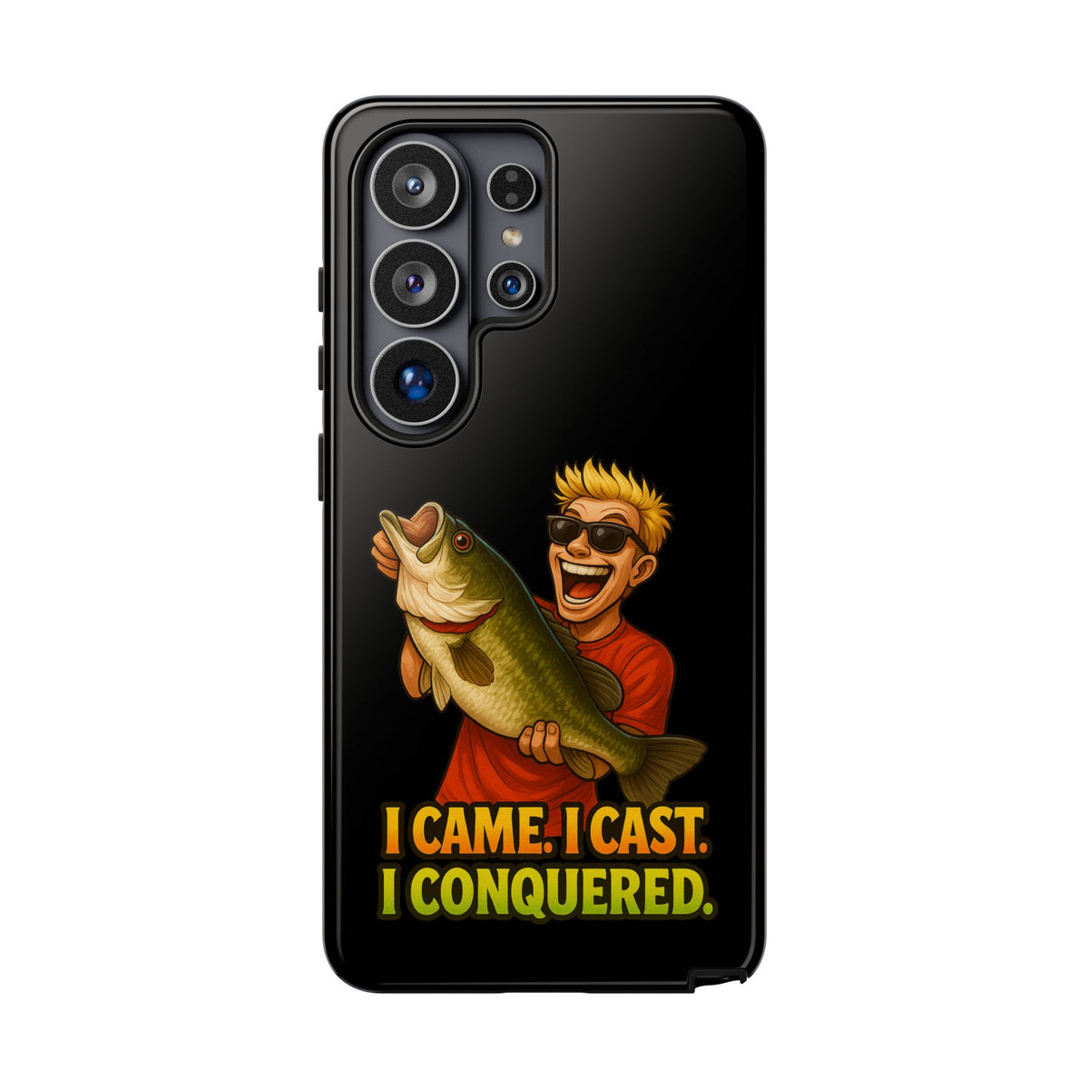 Fishing Phone Case — "I Came. I Cast. I Conquered." Graphic Bass Design
