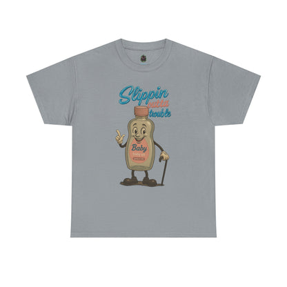 Slippin' Outta Trouble – Funny Baby Oil Cartoon T-Shirt