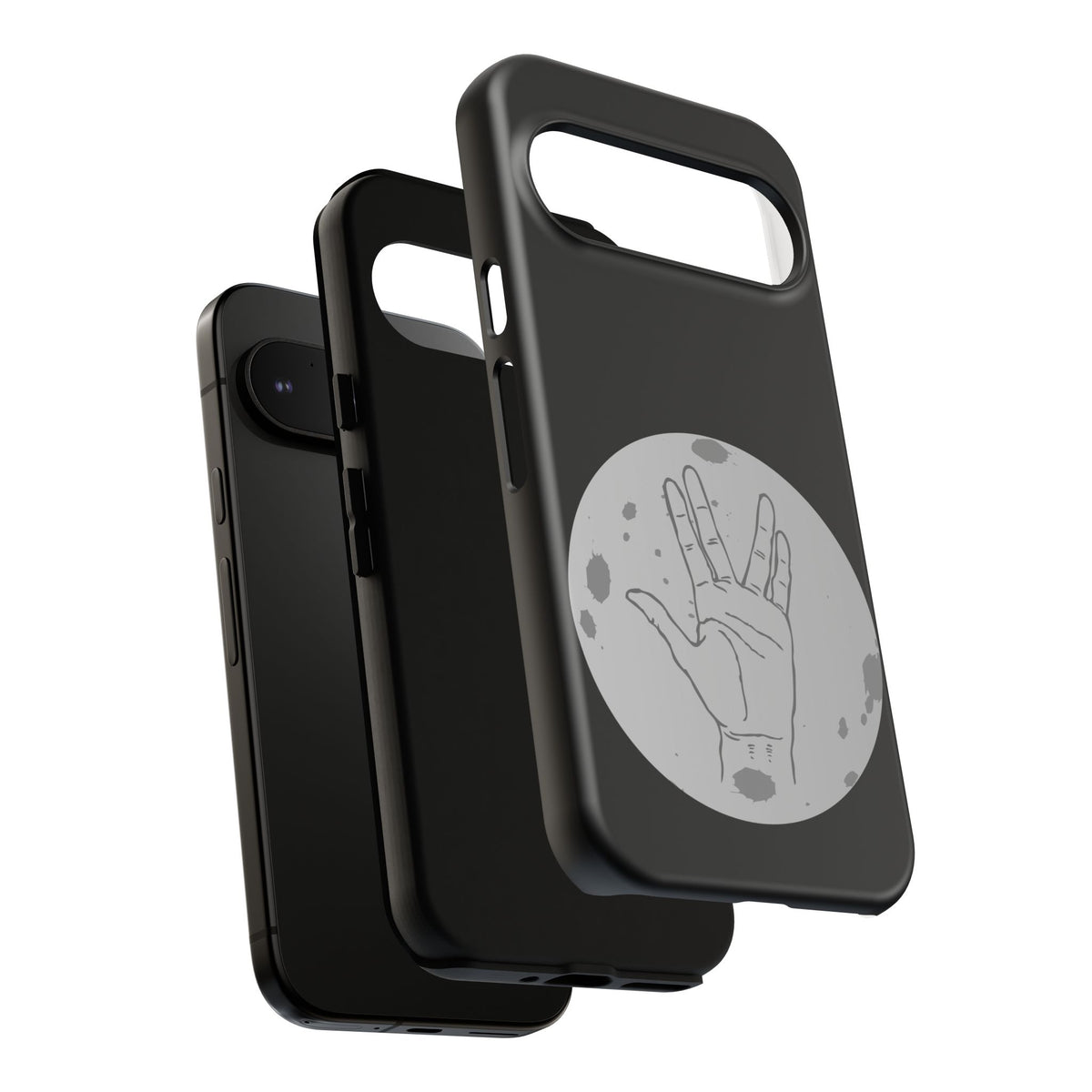 Spock Live Long Phone Case — Vulcan Salute Moon Graphic