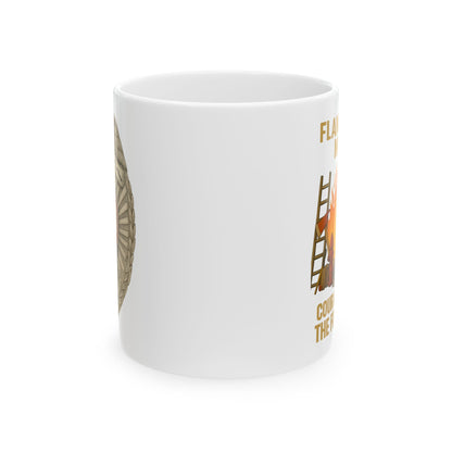 Flames Test Metal – Courage Defines the Firefighter Mug