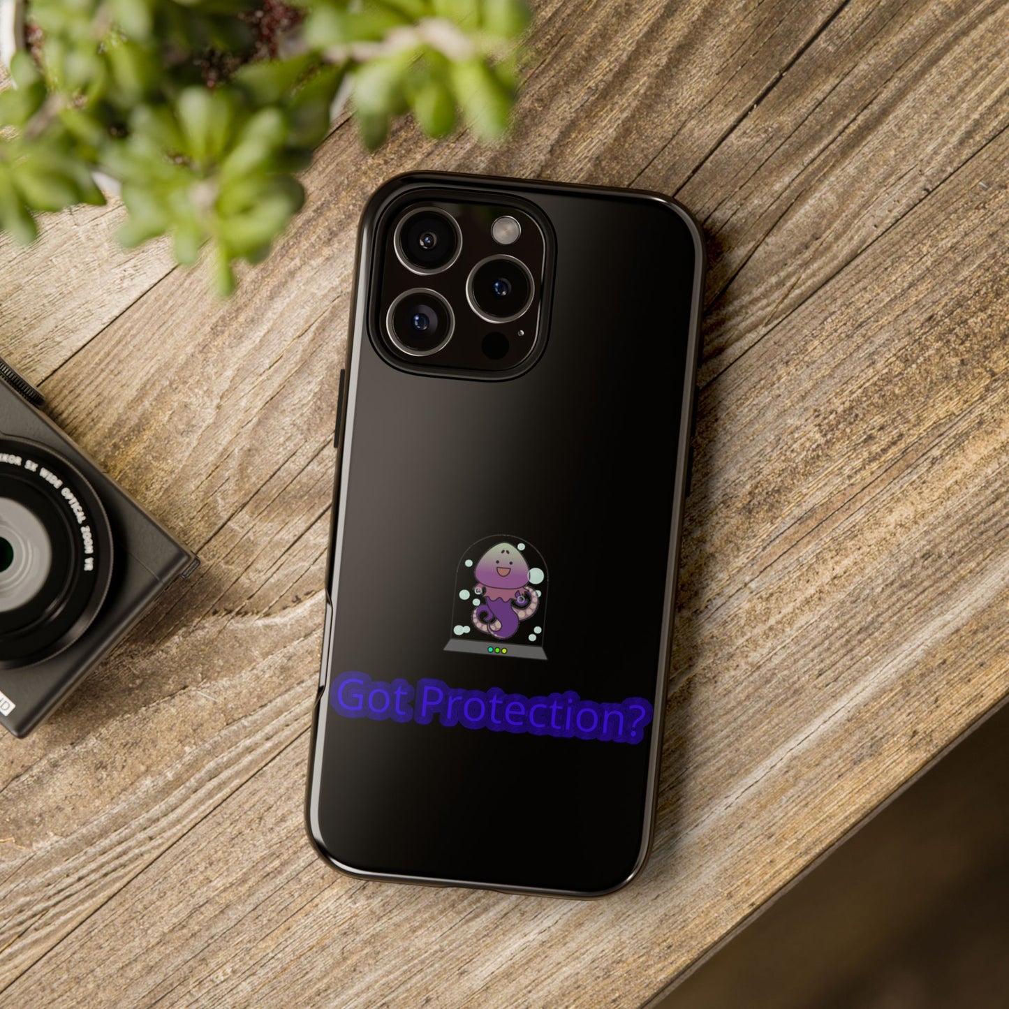 Phone Case — 'Got Protection?' Cute Purple Alien Anti-Shock Protective Cover