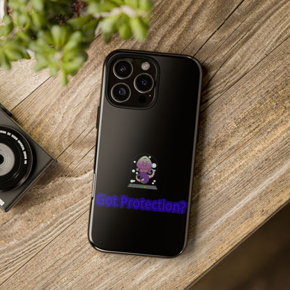 Phone Case — 'Got Protection?' Cute Purple Alien Anti-Shock Protective Cover