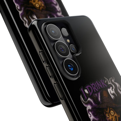 Phone Case — Witch Illustration "I Drink, Can't Pronounce" Protective Cover
