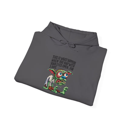 Cute Monster Hoodie with "This Is What Happiness Looks Like When You May Have Your Wings Open..." — Whimsical Gift Pullover