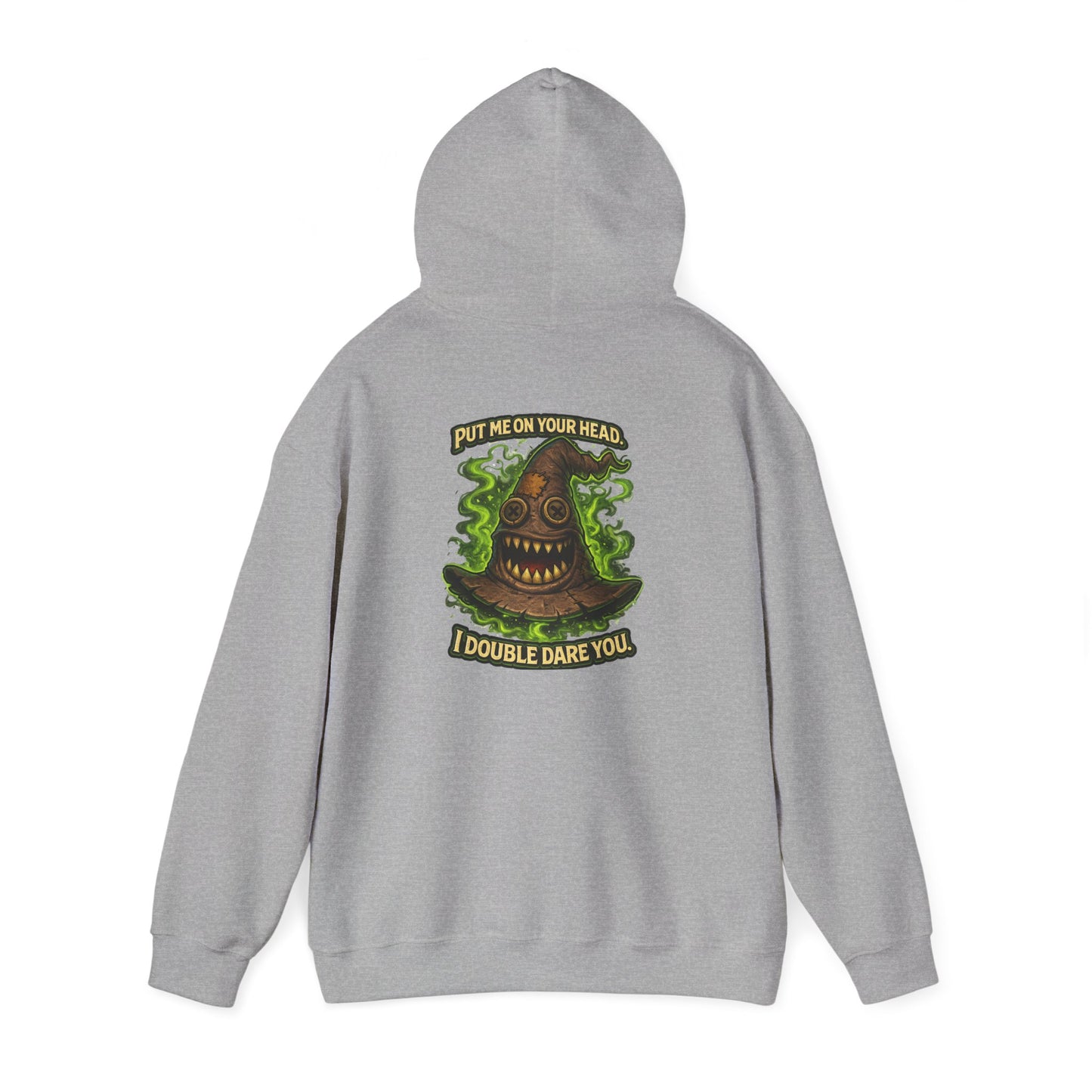 Hoodie — Spooky Talking Sorting Hat Graphic "I Double Dare You"