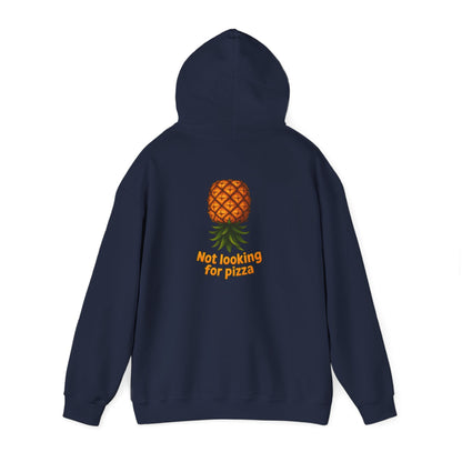 Pineapple Graphic Hoodie — "Not looking for pizza" Tropical Lounge Sweatshirt