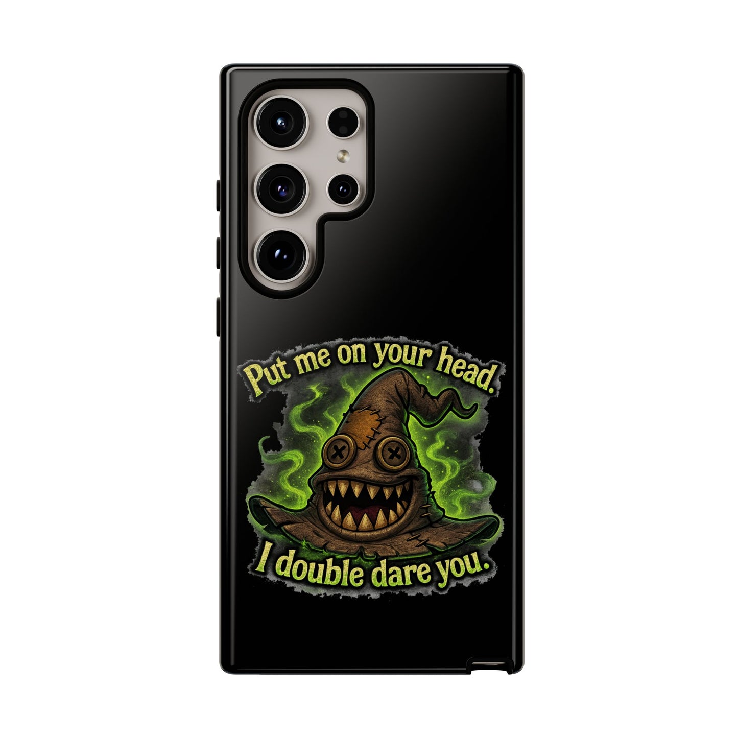 Phone Case — 'Put Me On Your Head, I Double Dare You' Witch Hat Horror Design