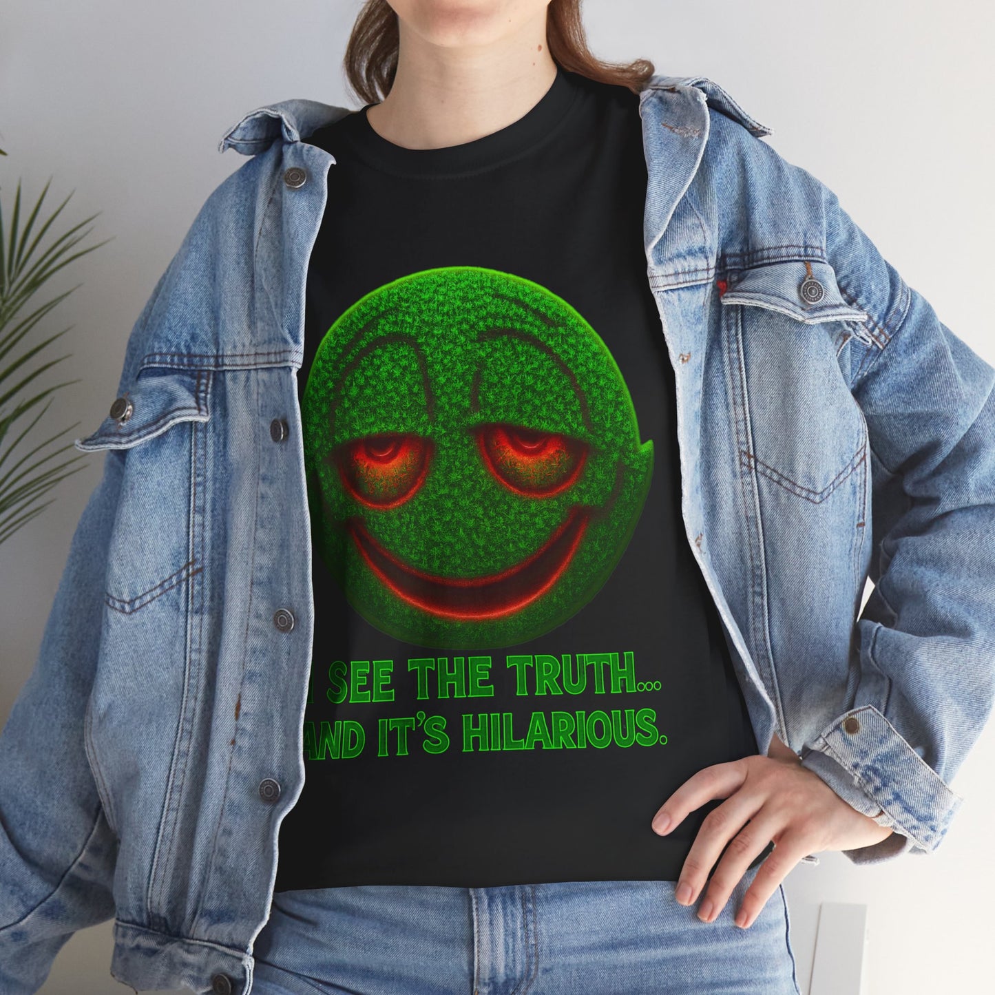 I See the Truth... and It’s Hilarious – Trippy Neon Smiley T-Shirt
